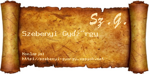 Szebenyi György névjegykártya